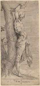 St. Sebastian, bundet till ett träd av Bartholomaeus Spranger