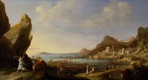 Kustlandskap med Bileam och åsnan, 1634