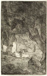 Grotto and Friars, från The Ruins of Rome av Bartholomeus Breenbergh