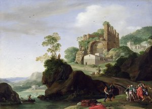 St. Peter and St. John in a Landscape with Ruins, c.1625 (oil on copper)