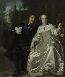 Holländska: Abraham del Court och hans fru Maria de Kaersgieter Abraham del Court och hans fru Maria de Kaersgieter av Bartholomeus van der Helst