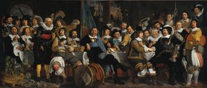Firandet av freden i Münster, 18 juni 1648, i högkvarteret för crossbowmens civi