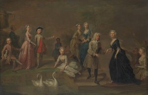 Uvedale Tomkyns Price 1685-1764 och medlemmar av hans familj, möjligen tidigt 1730-tal.