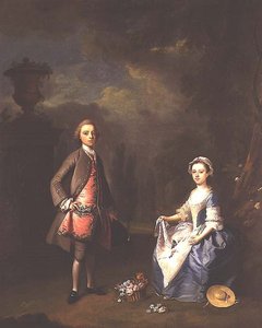 Edward Harley, 4:e earlen av Oxford, och hans syster Sarah, c.1737 av Bartholomew Dandrige
