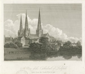 Lichfield Cathedral - South West View: gravyr, 1796 av Bartholomew Howlett