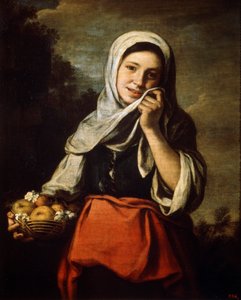 Tjej som säljer frukt, c1650-c1660 av Bartolomé Esteban Murillo