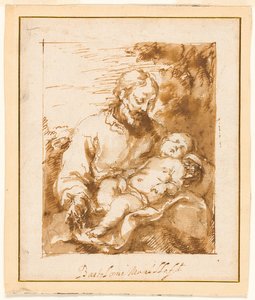 Sankt Josef och det sovande Jesusbarnet av Bartolomé Esteban Murillo