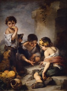 Pojkar som spelar tärning av Bartolomé Esteban Murillo