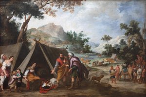 Laban söker efter sina stulna husgudar av Bartolomé Esteban Murillo