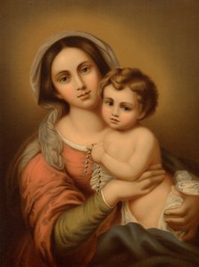 Madonna med barnet av Bartolome Esteban after Murillo