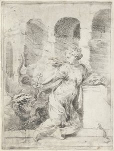 Margareta av Antiokia trotsar draken av Bartolomeo Biscaino
