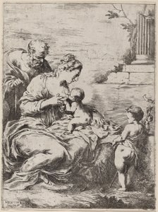 Den heliga familjen med Saint John