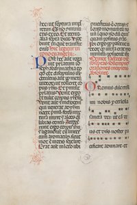 Missale: Fol. 145v: Musik för olika böner, 1469. av Bartolomeo Caporali