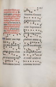 Missale: Fol. 153: Music for Exultet, 1469 av Bartolomeo Caporali