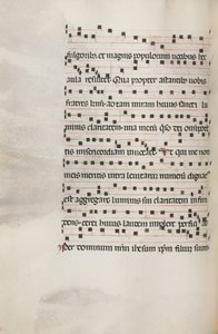Missale: Fol. 153v: Music for Exultet, 1469 av Bartolomeo Caporali