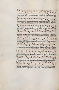 Missale: Fol. 154v: Music for Exultet, 1469 av Bartolomeo Caporali