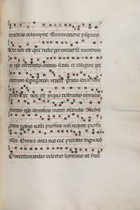 Missale: Fol. 155: Music for Exultet, 1469 av Bartolomeo Caporali
