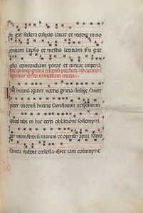 Missale: Fol. 156: Music for Exultet, 1469 av Bartolomeo Caporali