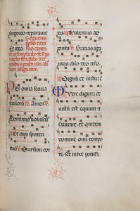 Missale: Fol. 179: Musik för olika vanliga böner, 1469. av Bartolomeo Caporali