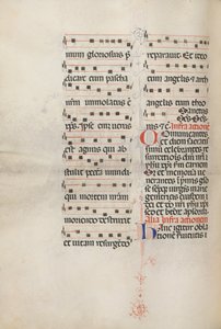 Missale: Fol. 179v: Musik för olika vanliga böner, 1469. av Bartolomeo Caporali