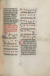 Missale: Fol. 180: Musik till olika vanliga böner, 1469. av Bartolomeo Caporali