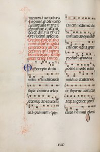 Missale: Fol. 180v: Musik för olika vanliga böner, 1469. av Bartolomeo Caporali