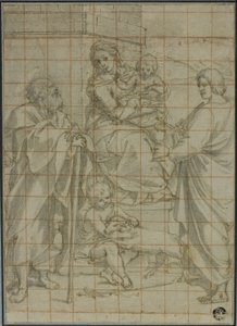 Helig familj med Johannes evangelisten och spädbarnet Johannes döparen