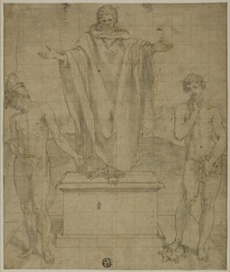 Studie för Allegory of Faith and Silence