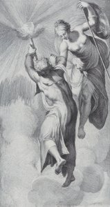 Minerva hjälper Prometheus när han försöker stiga upp till himlen, 1756. Skapare: Bartolomeo Crivellari, Gabriel Söderling. av Bartolomeo Crivellari, Gabriel Söderling