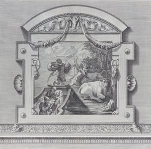 Plåt 24: Ulysses följeslagare stjäl oxarna som är heliga för Apollo, 1756. Skapare: Bartolomeo Crivellari, Gabriel Söderling. av Bartolomeo Crivellari, Gabriel Söderling