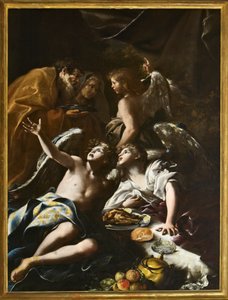 Abraham lever de tre änglarna, ca 1694 (olja på duk)