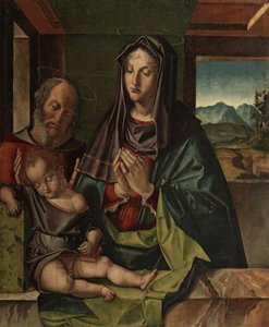 Heliga familjen, ca 1500 (olja på panel) av Bartolomeo Montagna