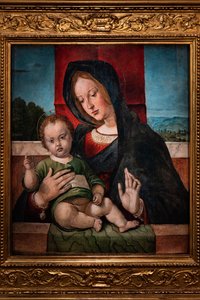 Madonna med spädbarnet Jesus, sista decenniet av 1400-talet (olja på panel)