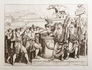 Brutus och Collatinus svär att fördriva tarquinierna av Bartolomeo Pinelli