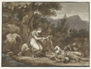Colma beklagar Salgars och hennes brors död av Bartolomeo Pinelli