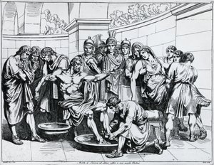 Senecas död, gravyr av Bartolomeo Pinelli (1781-1835), från Istoria dell