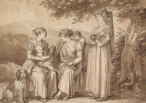 Konstnärens familj av Bartolomeo Pinelli