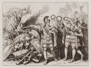Gaius Marius bränner cimbriernas och teutonernas vapen