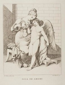 Hygieia och Cupido av Bartolomeo Pinelli