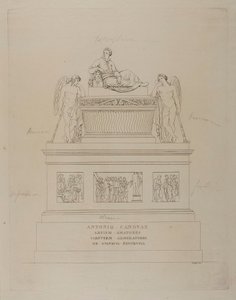 Monument över Antonio Canova, skiss av Bartolomeo Pinelli