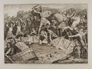 Orazio Coclite kämpar på Pons Sublicius av Bartolomeo Pinelli