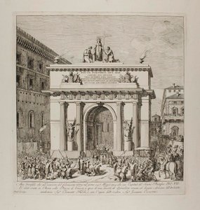 Pius VII:s triumftåg in i Rom den 24 maj 1814 av Bartolomeo Pinelli