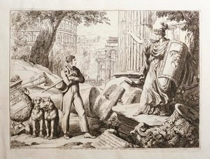 Stående mitt bland Forumruinerna av Bartolomeo Pinelli
