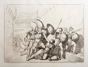 Tarpeia öppnar stadsportarna av Bartolomeo Pinelli