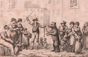 Björndansen i Rom, etsning av Bartolomeo Pinelli (Rom av Bartolomeo Pinelli