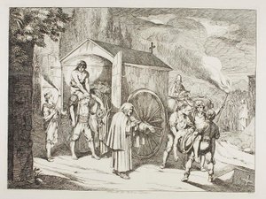 Vagnen med den avlidne i San Lorenzo av Bartolomeo Pinelli