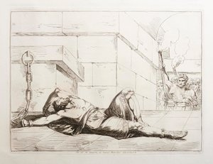 Kung Jugurthas slut i det mamertinska fängelset av Bartolomeo Pinelli