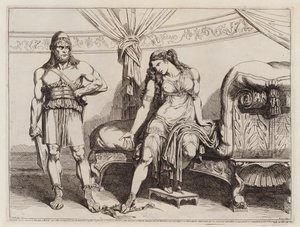 Eunucken Bacchides som Mithridates VI av Pontus skickade till sin fru Monime (etsning) av Bartolomeo Pinelli