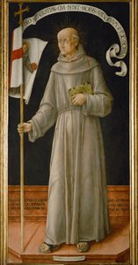 Sankt Joannes av Capistrano, berömd predikant för omvändelse, uppmanar till korståg mot turkar och hussiter ... av Bartolomeo Vivarini