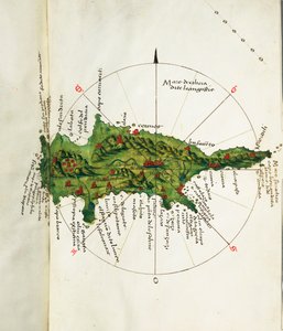 Karta över Cypern, ca 1485 (pergament)